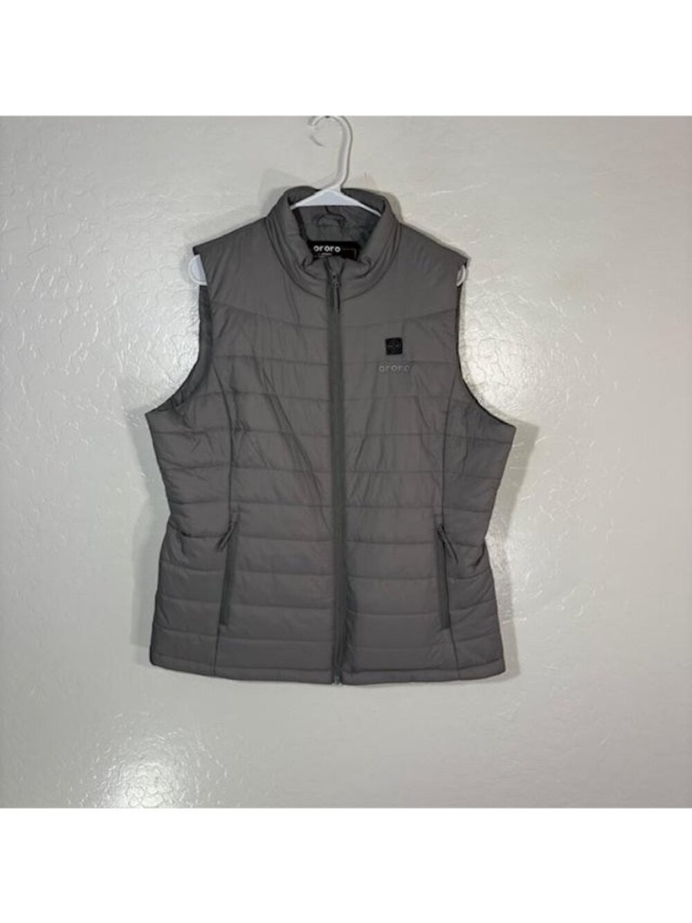 Ororo Vest Womens Large Gray Heated Quilted Puffer Full Zip Outdoor Insulated